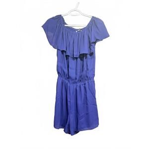 NWT Three Eighty Two Brand Women's Blue Off-Shoulder Romper